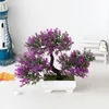 Flores decorativas plantas artificiais bonsai pequena árvore planta falsa vaso de flores de plástico ornamentos para casa festival decoração de casamento