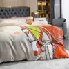 Luxuriöse Designer-Bettwäsche-Sets mit Pferdemuster, Queen-Size-Bett, King-Size-H, Bettbezug, Steppdecke, Schlafzimmer, Designer-Bettlaken, Kissenbezüge, orange Bettdecken-Set, Bezüge, 4-tlg