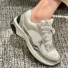 2024 Silver Corner King High Edition Sports Shoes Women's Metal Dad Shoes Lace up Thick Sole Casual Shoes