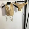 Luxuriöse Damen-Bademode, Designer-Einteiler, Damen-Badeanzug, sexy gepolsterte geteilte Badebekleidung mit Gürtel, INS-Mode, tiefer V-Ausschnitt, Badeanzüge, Bikinis