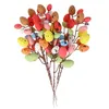 Fleurs décoratives de pâques artificielles colorées, branche d'arbre à œufs, ornement en pot pour fête, accessoires de photographie, décoration de salon et de maison