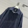 Giacche primaverili da donna di lusso Cappotto di jeans Cappotto da donna di design Giacche Jeans Socialite Cargo Camicia classica Colletto Giù Spalla Giacca corta davanti lunga dietro