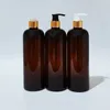 Opslag Flessen 14 Stuks 500 Ml Met Gouden Lotion Pomp Zwart Plastic Dispenser Vloeibare Zeep Cosmetica Container Voor Shampoo Douche gel