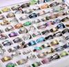 Pierścienie zespołowe pierścienie zespołowe hurtowe bk partie 50pcs Rainbow Kolor stali nierdzewnej cięcie spinner biżuterii moda marka Lot Partia Dostawa 2 otuss
