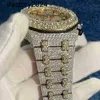 Ap Watch Diamond Moissanite Iced Out può superare il test Ston 2023 Versione in oro Sier Pass Mens Vvs Diamanti Movimento Eta di alta qualità Fuori 2 toni