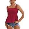 Women's Tanks Spaghetti Straps Tube Tops Layers Ruffle Elastic Chest Wrap Vests Sexy Sweet Caimisole Shirts Open Back Bodycon Corset