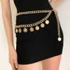 Belts Multilayer Waist Belt Chain Harness Belly Chains for Women Waistbands Jewelry Sexy Long Tassel Coin Pendant Dance Accessory