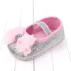 Erste Wanderer Baby Mädchen Schuhe 2024 Frühling Herbst Infant Born Bling Niedliche Kleine Mädchen Wohnungen Gold Silber Schwarz Rosa