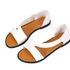 Sandals Ladies Shoes 2024 High Quality Slip-on Women's Fashion Sewing Daily Women Cover Heel Flat