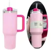 Flamingo rosa 40 once quencher h2.0 tazze da caffè tazze da viaggio da viaggio in campeggio tazze in acciaio inossidabile tazze di tazze in silicone manico regalo di San Valentino