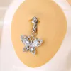 Navel Bell Button Rings 1pcs Sexy Fake Belly Ring Butterfly Fake Belly Piercing Snake Clip on Umbilical Navel Fake Pircing Cartilage Earring Clip YQ240125