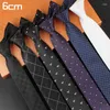 Papillini da prua da 6 cm a pois la versione coreana cravatta stretta lavoro casual poliestere di matrimonio professionale per uomini accessori