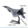 Modelo de avión JASON TUTU, avión de combate de aleación a escala 1/72, F-22, avión de la Fuerza Aérea de EE. UU., modelo F22 Raptor, aviones 240118