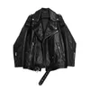 Men's Jackets Black High Grade Leather Jacket Women 2023 New Korean Version Of Loose And Versatile Pu Motorcycle Baseball Uniform Unisex Coat J240125