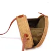أكياس التخزين Y1ub Women Straw Bag Summer Bamboo حقيبة يد الكتف Tote متعدد الأغراض