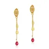 Dangle Earrings Women Topaz Earring S925 Sterling Silver 10k Gold Plated White Zircon Pink Faceted Water Drop Beads