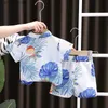 Ensemble de vêtements Baby Boy Infant Summer Costumes d'été pour les enfants Fashion Single Breasted Imprimé Shirts et shorts 2pcs