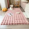 Faux kanin matta för sovrum hårig fluffig matta tvättbar område matta raggig mjuk juldekoration lyx soffkudde 240122
