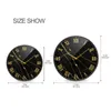 Wall Clocks Black Marble Gold Texture Round Acrylic Wall Clock Battery Operated Silent Non Ticking Hanging Wall Watch For Living Room Decor