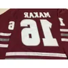 Top Stitchcustom NCAA 16 Кейл Макар Массачусетс Minutemen Хоккейная майка Umass 35-летний Восток Трикотажные изделия Вино-красное белое Любое имя Num 31