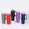 Large 40oz Handle Hot Cup 304 Stainless Steel Capacity Cold Straw Ice Bullet Cup Explosive Car Cup 240125