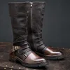 Vintage kolan high men oryginalne skórę wygodne ręcznie robione marki jesienne nowe modne buty buty