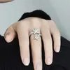 Projektant luksus 925 srebrny pierścień srebrny regulowany francuska słynna marka klasyczna pięcioosobowa gwiazda Inkrustowana 5A klasy cyrkon kobiet urok biżuteria Girl Dift Fashion Prezent