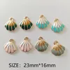 Pendentif Colliers 10pcs Ocean Shell en forme d'éventail en alliage émail coloré mode charme bricolage collier boucles d'oreilles bracelet décoration accessoires