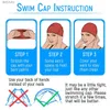 Swimming caps Swimming Cap Silicone Waterproof Swim Caps for Men Women Adult Kids Long Hair Pool Hat with Ear Cover Protector Diving Equipment L240126