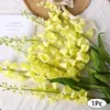 Kwiaty dekoracyjne Symulacja pojedyncza gałąź Orchidea Długo sztuczny stół ślubny El Decor Buquet Fake Rodem