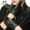 Gants pour femmes de haute qualitéGardez au chaud les gants d'hiver pour femmesgants en cuir pour femmes en peau de chèvreGants tactiles en cuir véritable-L096 240125