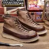 Caviglia da uomo vintage in vera pelle di design fatto a mano con piattaforma britannica tendenza autunno nero stivali da lavoro scarpe da uomo