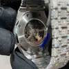 Ap Watch Diamond Moissanite Iced Out Can Pass Test G7O4 2023Wristwatch 2023 New Version ston Skeleton PASS TT Mens diamonds Top quality Mechanical ETA movement Ou