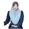 Abbigliamento etnico Malese Chiffon Donne musulmane Hijab istantaneo Turbante Copertura completa Scialle islamico Moda Copricapo Sciarpa Copricapo Indossare Cap