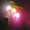 Novelty Creative Night Light EU / US Plug Light Sensor 3 LED Colorful Mushroom Lamp AC110V 220V Night Lights for Baby Bulbs AC LL