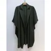 Women's Trench Coats SELING Miyake TURN-DOWN COLLAR Loose Outerwear Pleated Bat Sleeve Thick Half Open Stitch IN STOCK