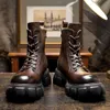 Мужские ботинки на платформе из натуральной кожи, дизайнерская удобная деловая обувь в британском стиле в стиле ретро, повседневная деловая обувь для мужчин