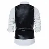 Men's Vests Vest Spring Summer Amazon Wholesale Fashion Retro V-Neck PU Leather Single Breasted Biker