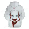 Sweats À Capuche Pour Hommes Sweats À Capuche Pour Hommes 2024 Stéréo 3D Clown Sweat Halloween Carnaval Horreur Hommes Et Enfants Femmes Sweat À Capuche Effrayant Clair