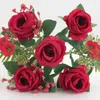 Fleurs décoratives artificielles résistantes aux Uv, décoration florale réaliste et durable pour fête de mariage, fausse Rose détaillée, pièce maîtresse