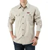 Chemises décontractées pour hommes Designers Haute Qualité Coton Hommes Chemise À Manches Longues Camisa Militar Surchemise Vêtements Taille M-6XL