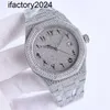 Ap Watch Diamond Moissanite Iced Out pode passar no teste feito à mão cheio de homens mecânicos 41 mm com aço cravejado de diamantes 904l safira feminino relógios de pulso empresariais mo