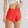 Lu Summer Track That 2.5-Inch Hotty Hot Shorts Loose Breathable Quick Drying Sports Women's Yoga Pants Skirt Versatile Casual Side Pocket Gy 96