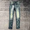 Jeans pour hommes Purple Mens Designer Hommes Pantalons Pantalones America Designers Ripped Tears Washed Old 30- 40s 3XMA