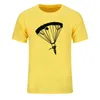 Männer T Shirts Kurzarm Tops Drucken Casual Baumwolle Tees Sky Divers Fallschirm Lustige T-shirt EU Größe