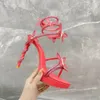 2024 Plattform Sandaler Womens Dress Shoes High Heeled Ankle Wraparound Shoe Embelled Snake Strass Stiletto120mm Luxury Designers Crystal Chandelier Sandal