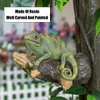 Resin Chameleon Statue Wall Mounted Lizard DIY Outdoor Garden Tree Decoration Sculpture For Home Office Garden Decor Ornament 240119