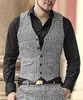 Mens Suit Vest Slim Fit V Neck Houndstooth Brown Grey SingleBreasted Waistcoat Casual Formal Business Groomman For Wedding 240119