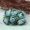 Faux Floral Verdure 6 pcs/lot Artificielle Soie Thé Rose Fleur Bouquet Pour Noël Maison De Mariage Décoration Pas Cher Fausses Fleurs Artisanat YQ240125