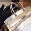 Sac à main en cuir véritable pour femme L fait à la main véritable sac en cuir de Crocodile de l'himalaya 30 femme Portable